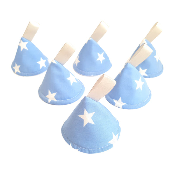 Stars Pee Pee Teepees. Blue, White & Silver.