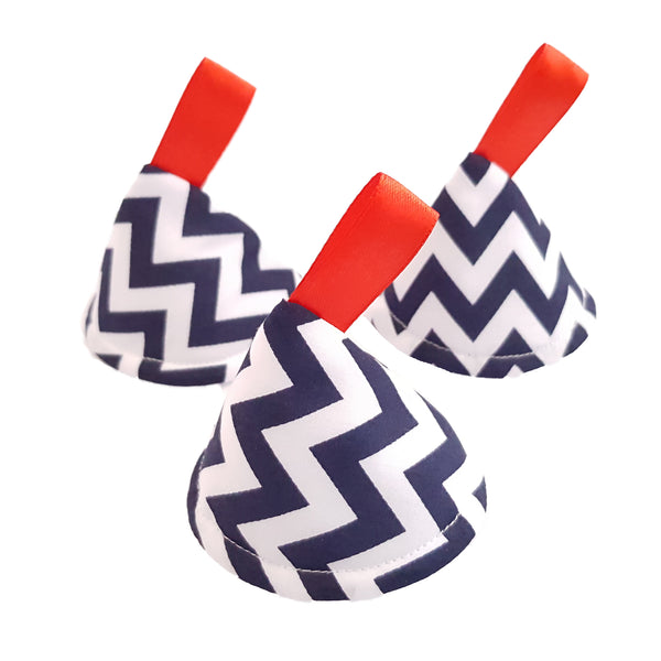 Zig Zag Pee Pee Teepees. Dark Blue.