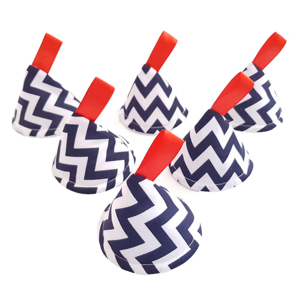 Zig Zag Pee Pee Teepees. Dark Blue.