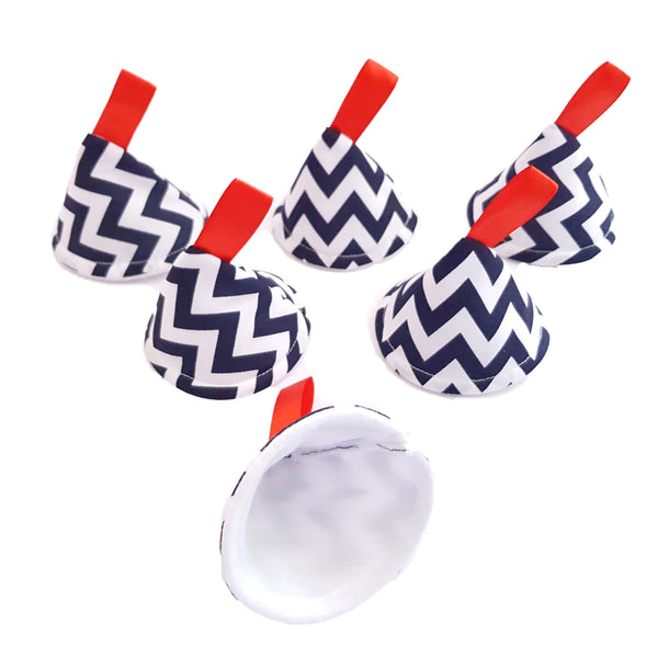 Zig Zag Pee Pee Teepees. Dark Blue.