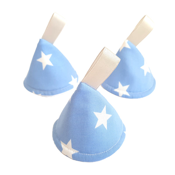 Stars Pee Pee Teepees. Blue, White & Silver.