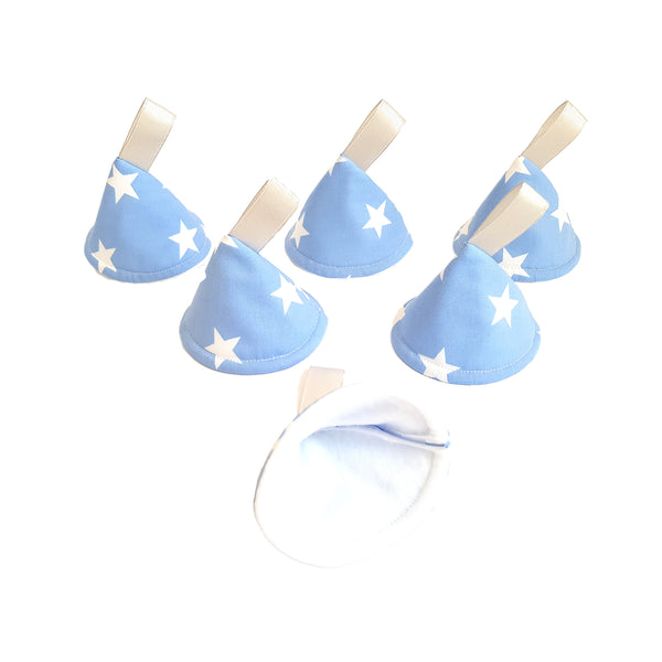 Stars Pee Pee Teepees. Blue, White & Silver.